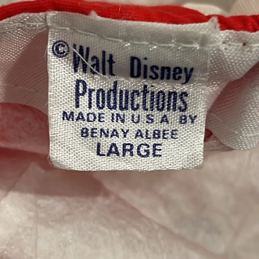 Vintage Disney Mickey Mouse Youth Boys Girls Red White Elastic Hat Cap Size L